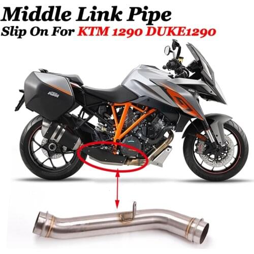 Slip On For 1290 Super Duke R or GT 2014-2018 Motorcycle Exhaust Stainless Steel Middle Link Pipe Decat Eliminator Race
