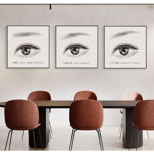Modern Beauty Parlor Abstraction Eye Brow Photography Canvas Painting Sofa Background Wall Picture Poster Living Room Decoration
