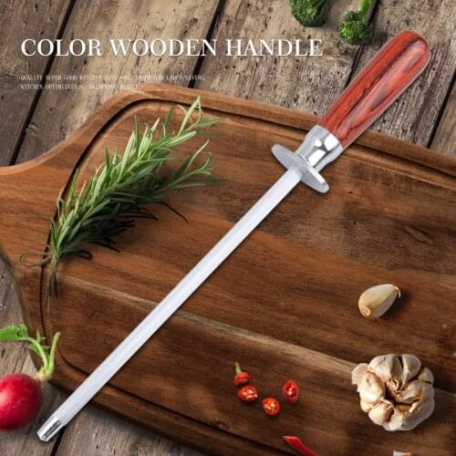 SML 12 inch professional chef knife sharpening rod with wooden handle high quality honing steel cooking tools for kitchen knives