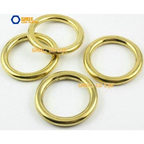 6 Pieces 28mm Solid Brass O Ring For Purse Bag Handbag Strap