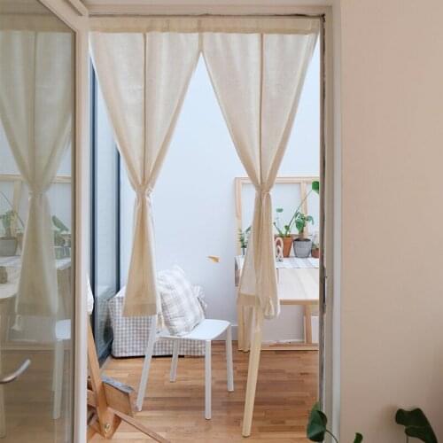 Japenese Drapery Linen Blended Curtain Rod Pockets Naturally Soft Rustic for Dining Living Room Decor Semi Sheer Curtains TJ3823