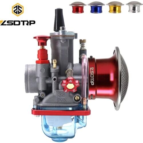 ZSDTRP 32 34mm Keihi PWK Motorcycle Carburetor Carb Transparent Float Bowl with 55mm Air Filter Cup For ATV Buggy Quad Dirt Bike