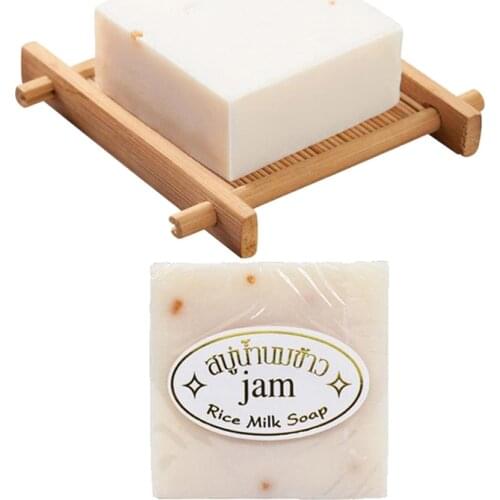 1PCS Moisturizing Bleaching Rice Milk Soap Handmade Rice Milk Soap Collagen Vitamin Skin Whitening Acne Pore Removal
