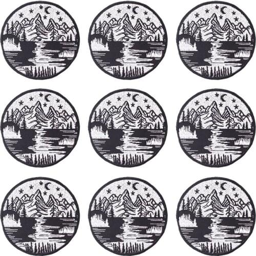 Pulaqi 10PCS Nature travel Patch Mountain Wholesale Patches Iron On Patches For Clothing Stripe Wholesale Dropship Custom Patch