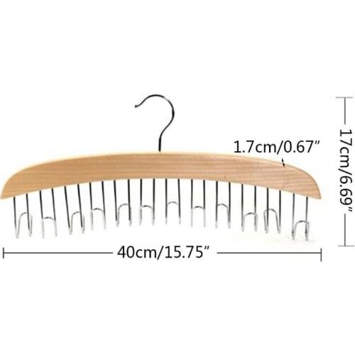 12 Belt Racks Hardwood Homewares Closet Accessories Organizers, 12 Hooks for Storaging Belts, Ties, Scarf