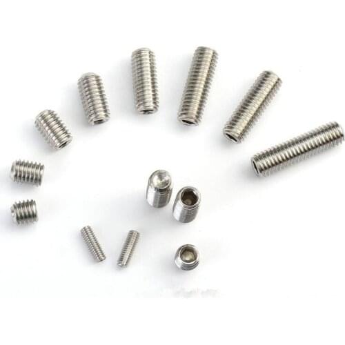 50pc M2 M2.5 M3 M3.5 M4 M5 M6 DIN916 304 Stainless Steel Hex Hexagon Screw Socket Allen Cup Point Grub Screw Set Screw Bolt