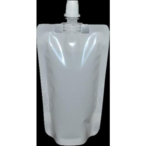 500pcs/lot 100ml Stand Up Drinking Package bags Transparent Pout Bag White silver Pouch Bags For Beverage Milk