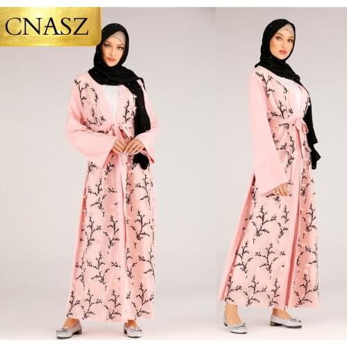 Moroccan Kaftan Vetement Femme 2019 New Gown Fashion Simple Printing Abaya Turkish Autumn Musulmane Femme Dress