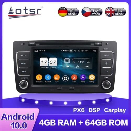 For Skoda Octavia 2012+ Android 10.0 Car Multimedia DVD Player 4+64GB Auto GPS Navigation Stereo IPS Radio DSP Carplay WIFI BT