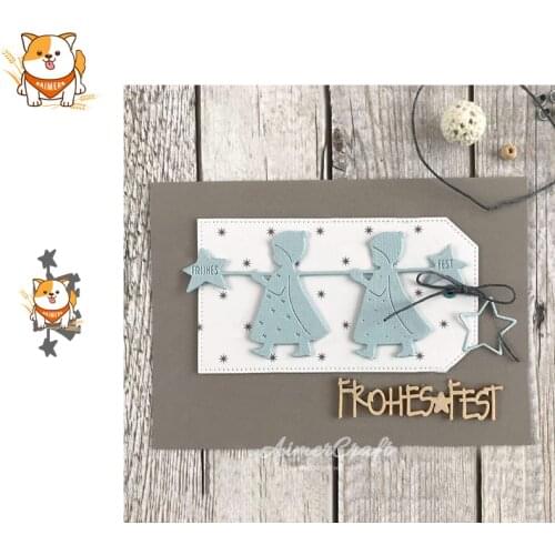 Two Children Kid Metal Cutting Dies Scrapbooking Stencil DIY Decorative Embossing Craft Die Cuts Card Making New Dies For 2019