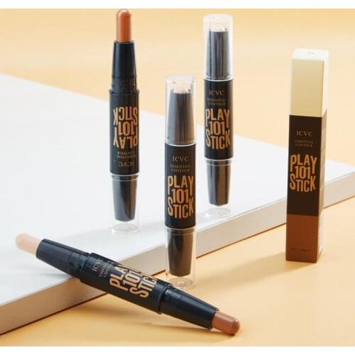 Double Head Face Highlighter Contour Stick Makeup Bronzer Shimmer Concealer Stick Long Lasting Cosmetics Maquillaje TSLM1