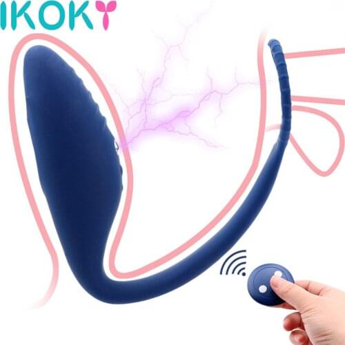 Electric Shock Male Prostate Massager Wireless Anal Plug Vibrators For Man Strapon Penis Rings Dildo Sex Toys Women Couple Tools