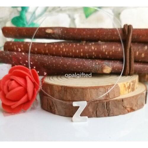 Hot!!! 1pc white Transparent Nylon Chain Letter Mother of pearl Necklace for gift Transparent MOP Shell Nylon Necklace for Women