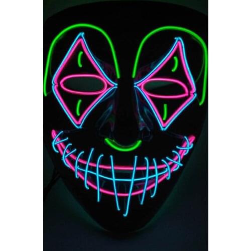 Halloween Horror EL Wire Mask Light Up Festival Party Supplies Cosplay Monster Glowing LED Costume Mask
