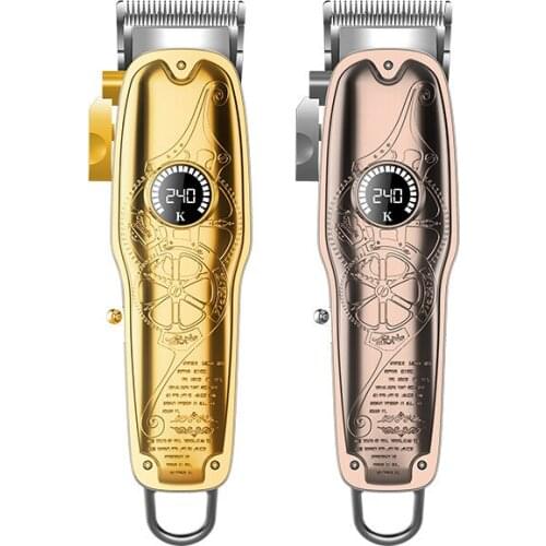 Kemei 1969-PG LED Display Metal Body Barber Clipper Electric Hair Trimmer Men Mower Hair Cutting Machine Shaver Beard Trimer