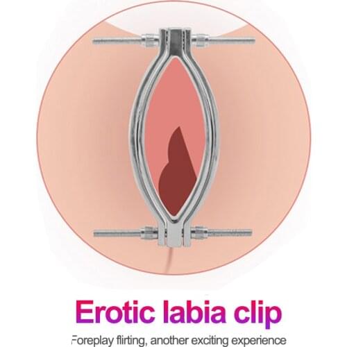 Clitoris Stimulator Labia Clamp Hollow Peeping Vagina Clitoris Clamps Sex Toys for Woman Clitoris Clamps Clip Massage BDSM Shop