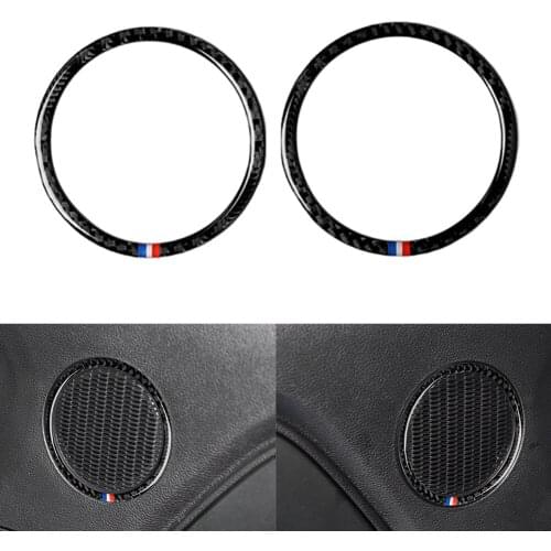 Door Speaker Frame Cover Elements Personal Cars Carbon Fiber Red+White+Blue Part Ornaments for Ford Mustang 15-17