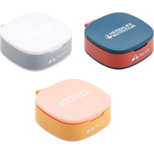 Herbalife Small Portable Pill Case Four Grid Compartment Travel Tablet Dispenser Organizer High Capacity Box Splitters Organizer