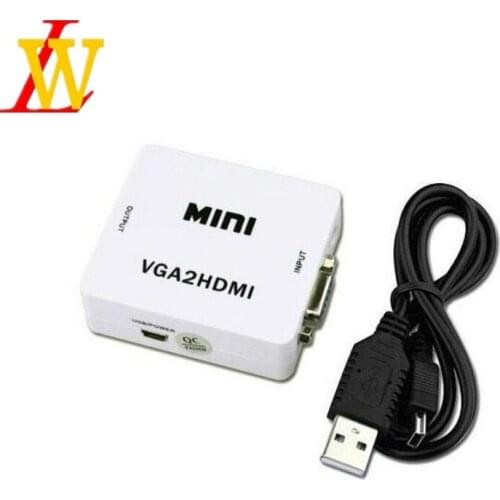 New hot MINI 1080P VGA to HDMI hd VGA2HDMI vedio converter adapter for Notebook PC for HDTV Projector