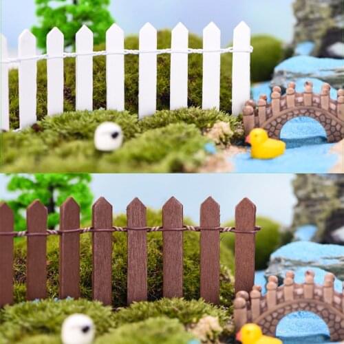New 5x90cm DIY Mini Small Fence Barrier Wooden Craft Miniature Fairy Garden Terrarium Potted Palings Showcase Appealing