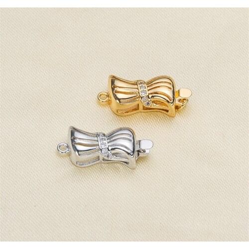 Wholesale DIY Natural Stones Beads Jewelry Making Accessories Silver/Gold/Rose Gold Metal Connector Clasps Findings