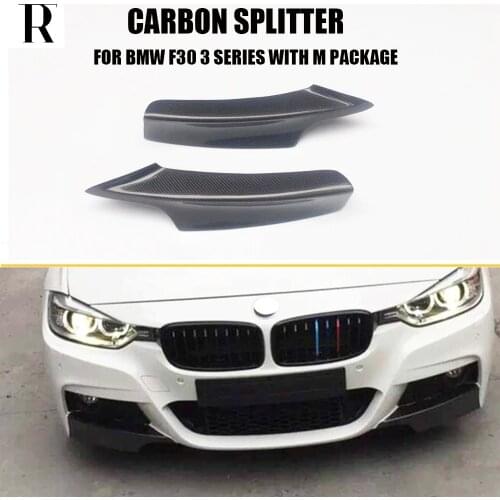 F30 Carbon Fiber Front Bumper Lip Side Splitter Apron for BMW F30 320 328 335 340 M-tech M-sport Bumper 2012 - 2018