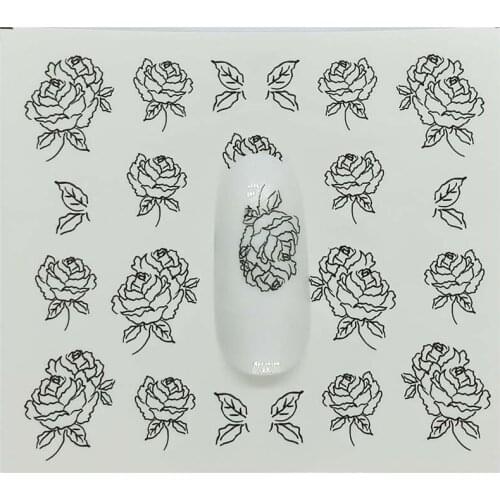 E02 Flower Nail Sticker Set Dreamcather Decal Water Transfer Slider For Nails Art Decor