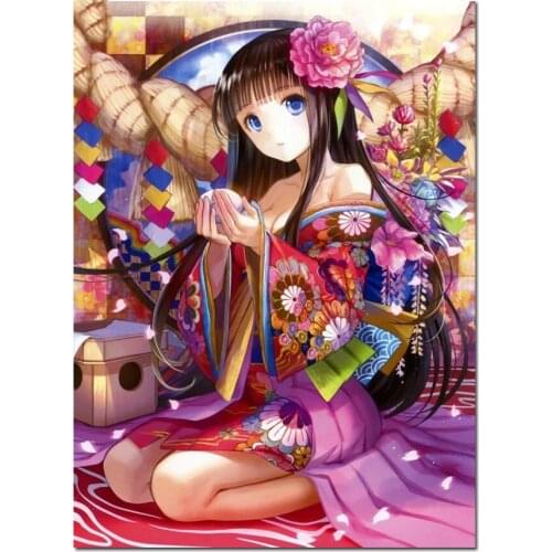 Full drill Diamond embroidery character cartoon Girl Diamond Painting Cross Stitch japanese lady Picture Home Decoration art