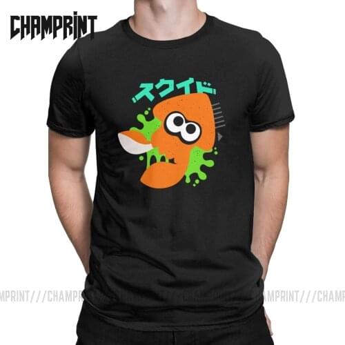 Casual Squid Kawaii Splatoon T-Shirts Men Round Neck 100% Cotton T Shirts Ink Kid Game Short Sleeve Tees New Arrival Clothes