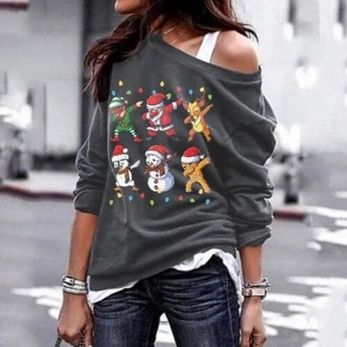Christmas Elements Theme T-shirt Long-sleeved Autumn and Winter New Casual Fashion Sweater