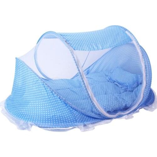 Pink And Blue Portable Newborn Baby Bedding Crib Netting Kids Mosquito Nets Bed Mattress Pillow Travel Cot For Children 0-1Y