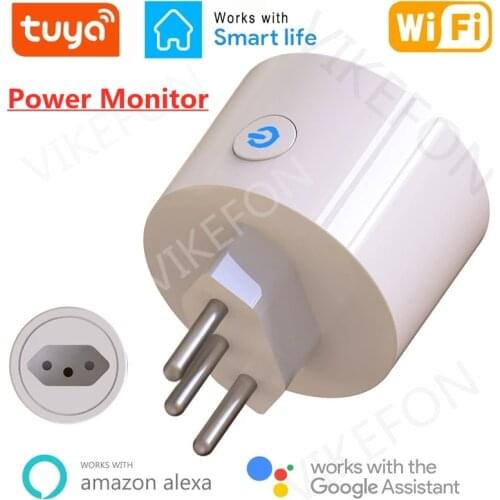 Brazil Wifi Smart Plug 16A Tuya Smart Socket With Timer Power Monitor SmartLife APP Voice Control Works For Google Home Alexa