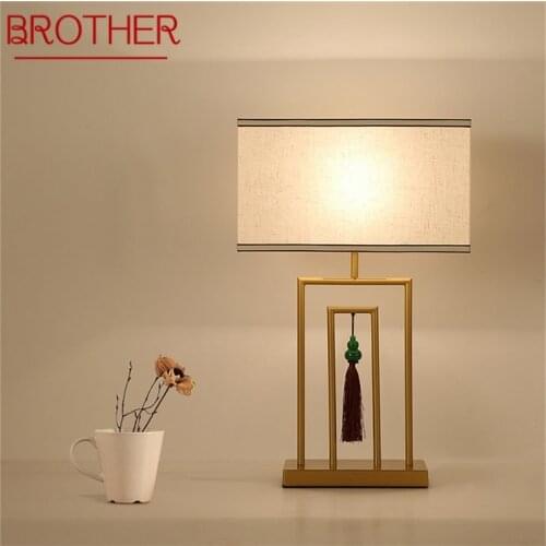 BROTHER Modern Table Lamp Design LED Table Desk Light Fabric Home Decorative for Bedroom Living Room