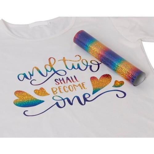 SUNICE Holographic Heat press Vinyl T-Shirt IRON ON Heat Transfer Vinyl PU Laser Press Paper Sheet for Garment T-shirt50CMX120CM