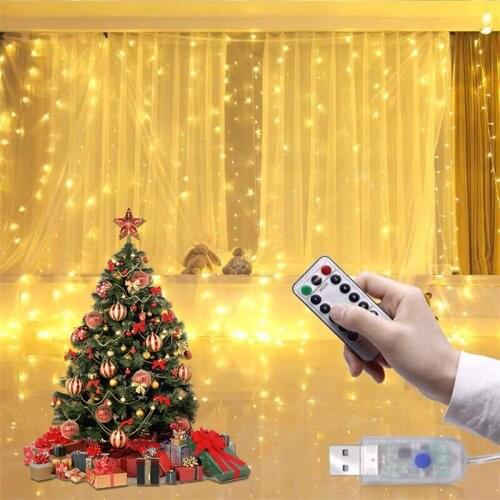 Multiple Colour LED String Lights Curtain Fairy Garland Christmas New Years Wedding Home Curtains Holiday Decoration Xmas 2022