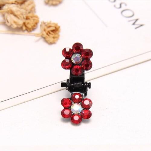 12pcs/pack Crystal Rhinestone Flower Hair Claw Hairpins Hair Accessories Ornaments Hair Clips Hairgrip for Kids Girl T1430