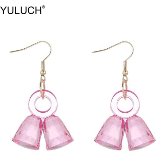 YULUCH 2019 Fashion Plastic 6 Colors Similar Bells Drop Statement Earrings Trendy Dangle Earrings For Women Lady Girls Wedding