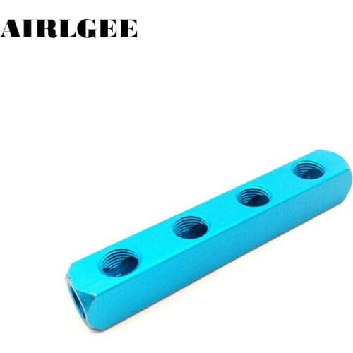 1/4" PT Threaded Ports 4 Ways Quick Connect Air Hose Manifold Block Splitter Free shipping