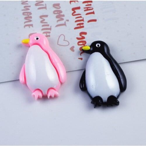 10pcs/lot 22X32mm Kawaii Resin Penguin Cabochon Flatback For Kids DIY HeadClip Scrapbooking Craft Home DIY Favor