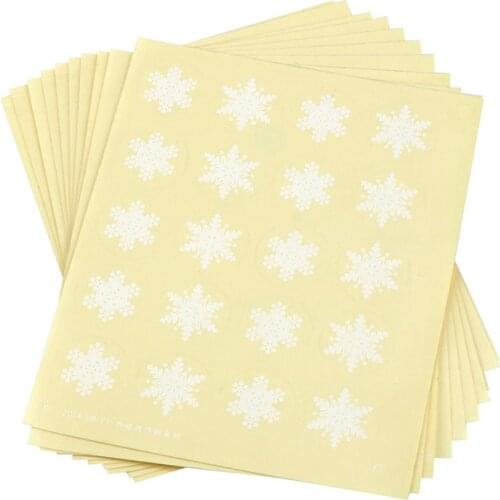 200pcs/10 sheets Self-adhesive label Snowflake PVC Clear Sticker Christmas New Year Decoration