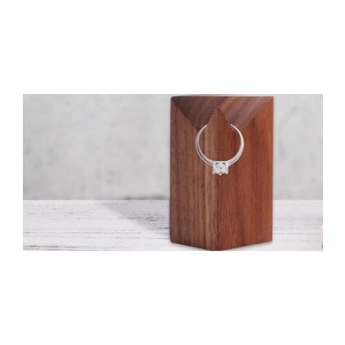 Wooden creative ring bracket square ring bracket base creative desktop small crafts practical props