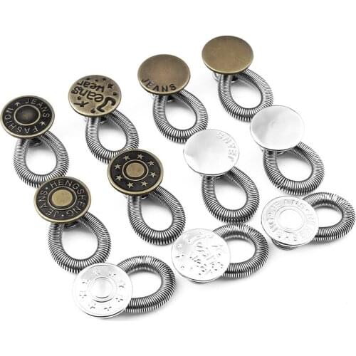 Nail-free Jeans Buttons Spring Waist Extension Adjustable Stretch Button Trousers General Metal Accessories