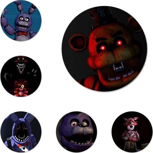 Fnaf Plush Foxy Badge Brooch Pin Accessories For Clothes Backpack Decoration gift 58mm