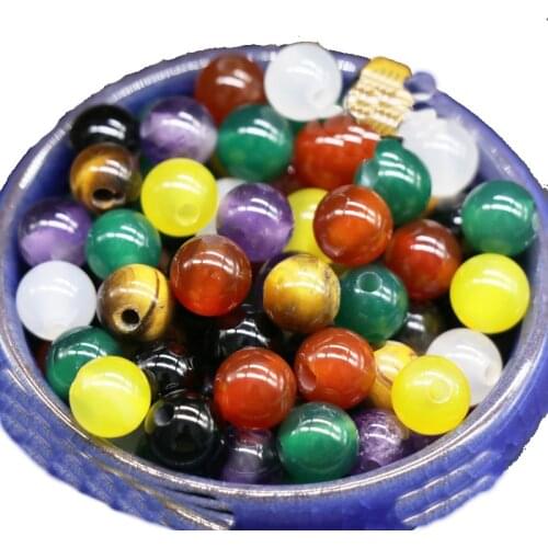 10pcs / pack 6 / 8mm hole 2mm natural color crystal big hole beads ladies jewelry making DIY necklace bracelet accessories