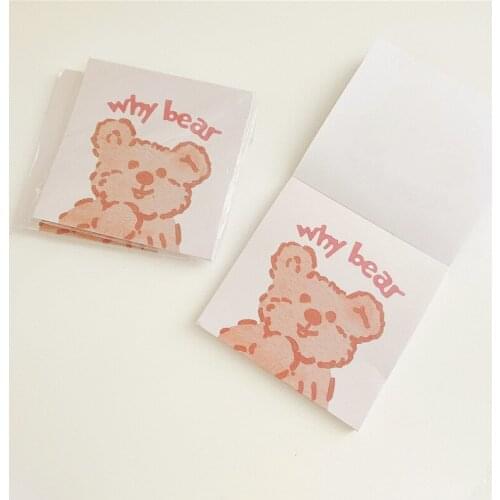 Ins net celebrity whynot teddy bear non-sticky note pad note paper