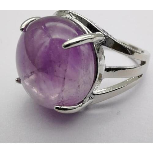 Purple Crystal Round Bead GEM Finger Ring Jewelry Size 8-9 X225