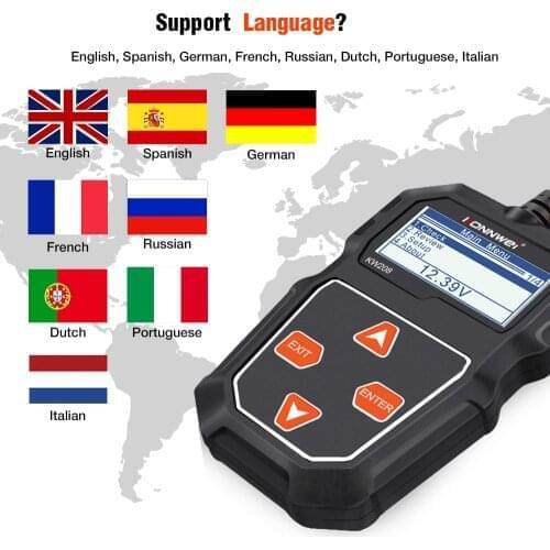 KONNWEI KW208 Battery Tester Car Digital 12V 100-2000CCA Cranking Charging System Test Tool Automotive Battery Capacity Tester