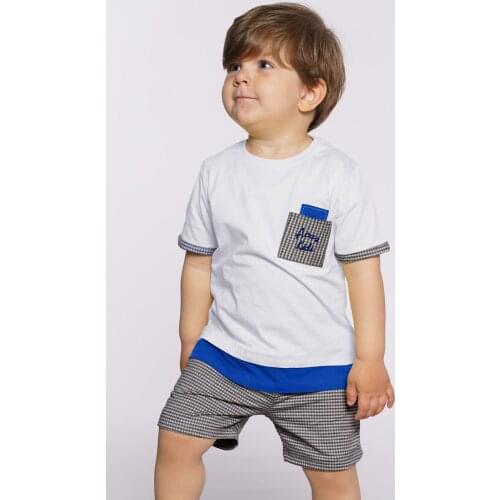 Male Child Saks Embroidered Shorts Suit