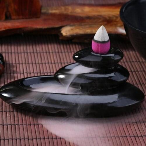 Buddha Decoration Ceramic Lotus Censer Creative Small Incense Holder Backflow Incense Burner Use In Home Office Teahouse