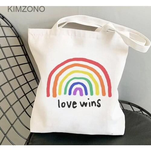 Lgbt shopping bag canvas jute bag handbag shopping bag net woven jute foldable sac tissu
